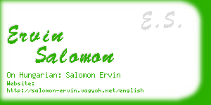 ervin salomon business card